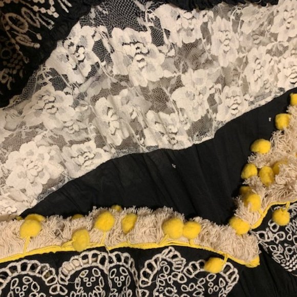 Frill Cotton Dress with Pompom and Threadwork - Picture 5 of 6